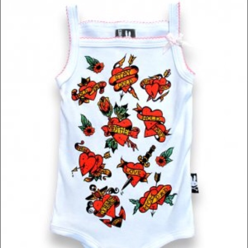 Hearts Flash Tank Baby Bodysuit One Piece